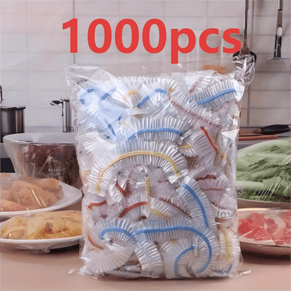 Stretchy Food Storage Covers for Plates & Bowls – 1000-Pack Disposable PE Lids for Kitchen, Fridge & Meal Prep