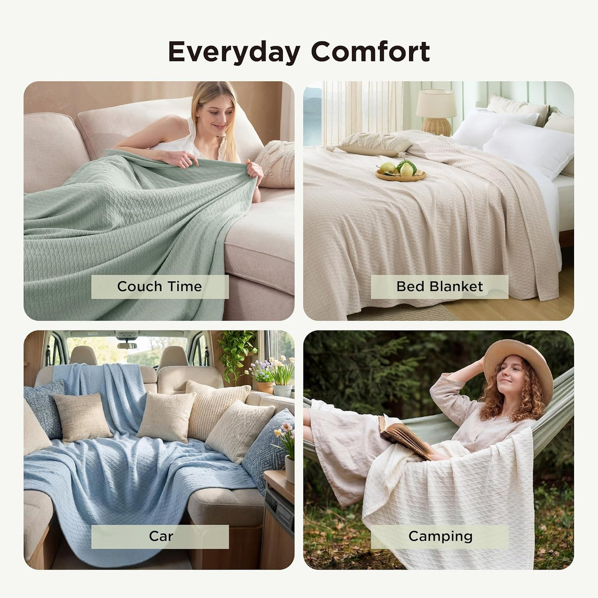 Confort acogedor | Manta de rayón de bambú refrescante para personas calurosas | Manta de verano ligera y transpirable para cama y sofá