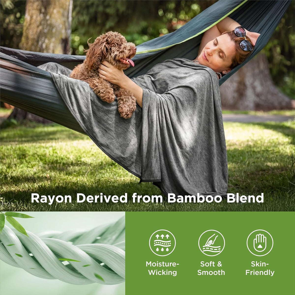 Confort Acogedor | Manta refrescante de verano de rayón de bambú para personas calurosas | Manta ligera para viajes y uso al aire libre