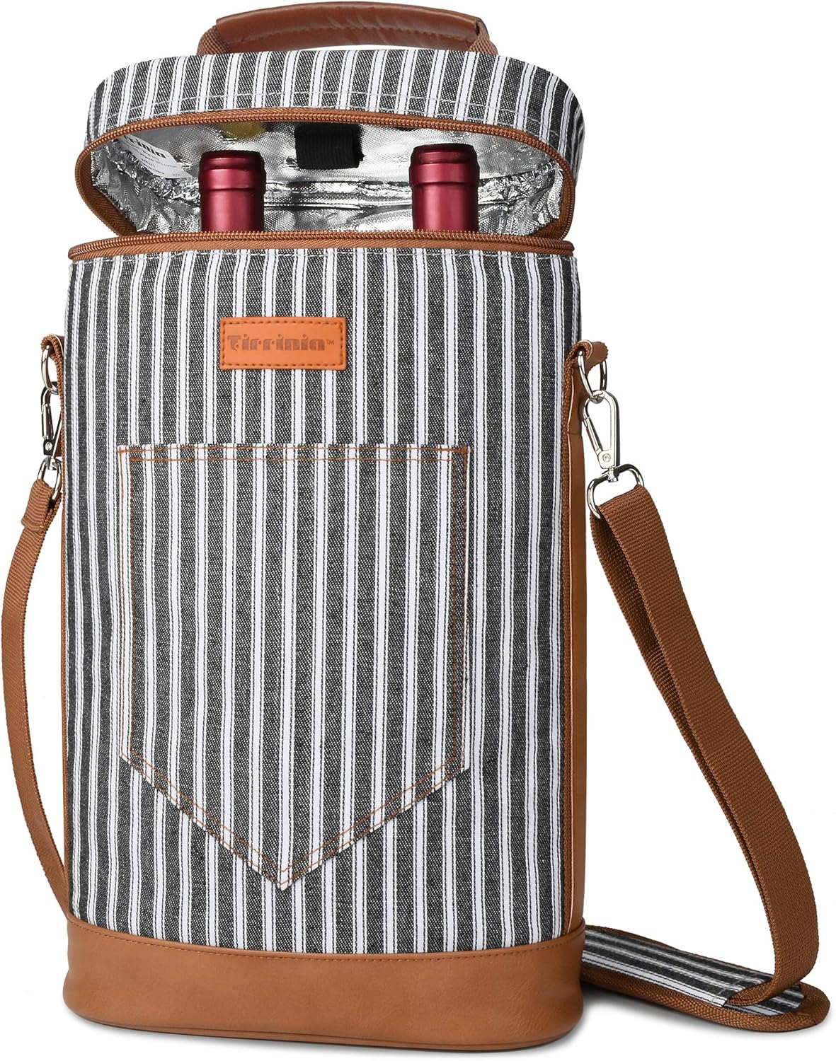 Bolsa térmica para vino con diseño acolchado | Enfriador a prueba de fugas para viajes y fiestas