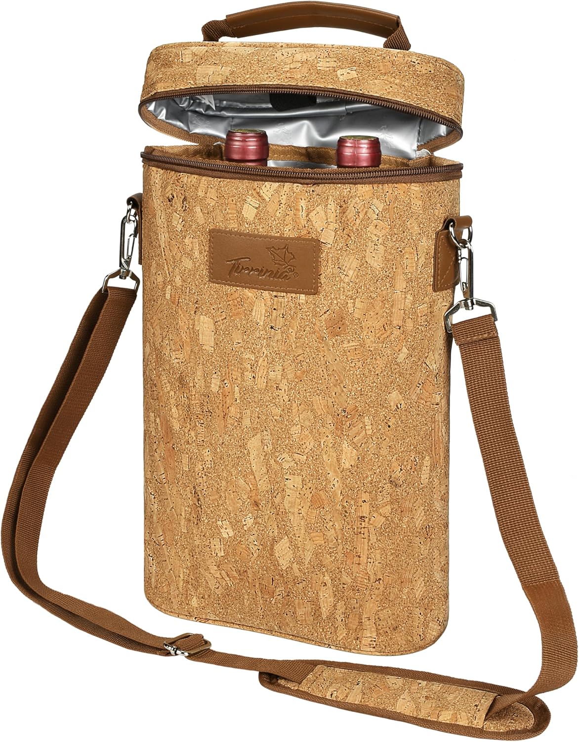 Bolsa térmica para vino con diseño acolchado | Enfriador a prueba de fugas para viajes y fiestas