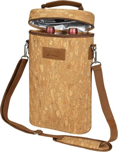 Bolsa térmica para vino con diseño acolchado | Enfriador a prueba de fugas para viajes y fiestas