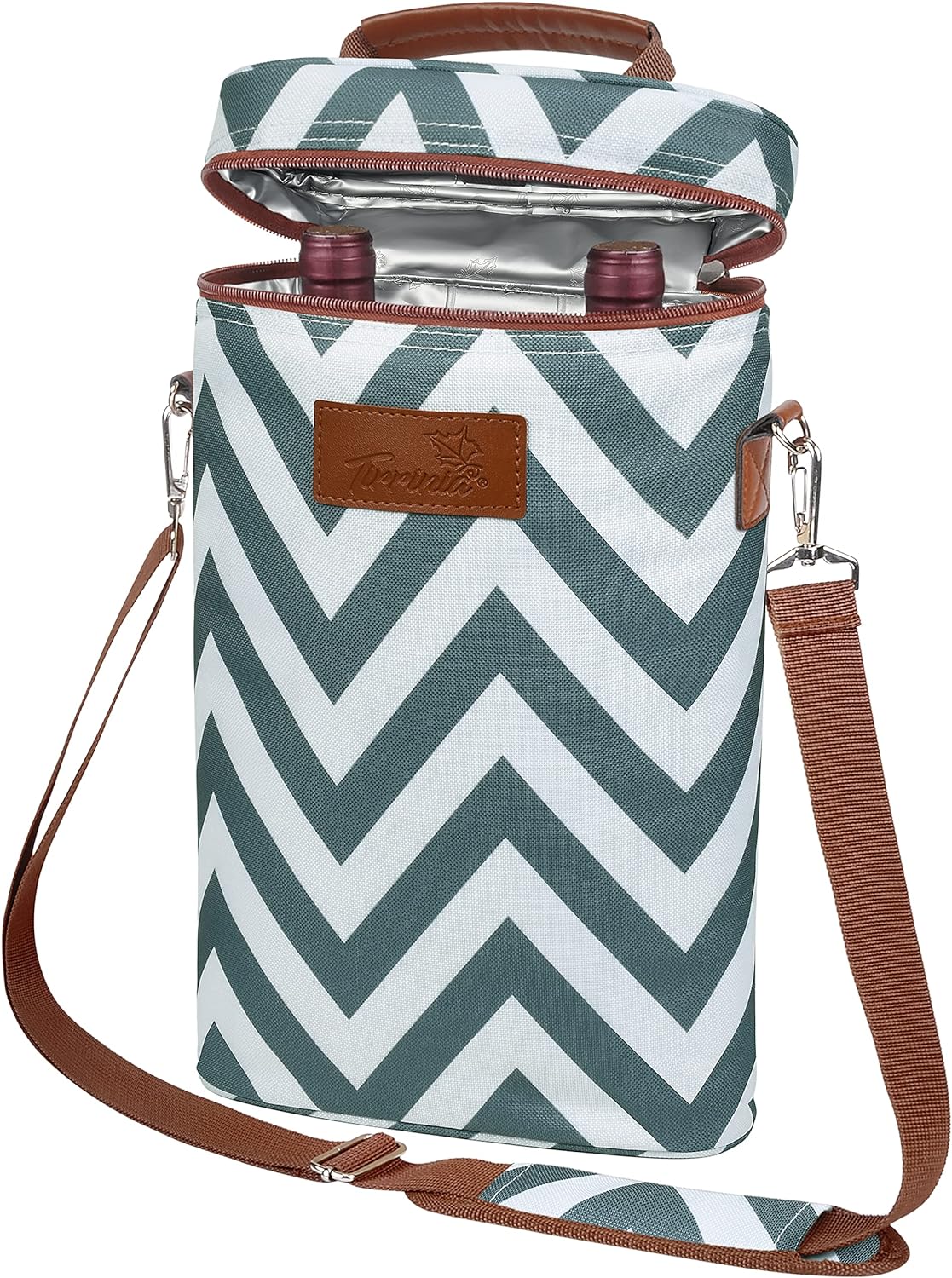 Bolsa térmica para vino con diseño acolchado | Enfriador a prueba de fugas para viajes y fiestas