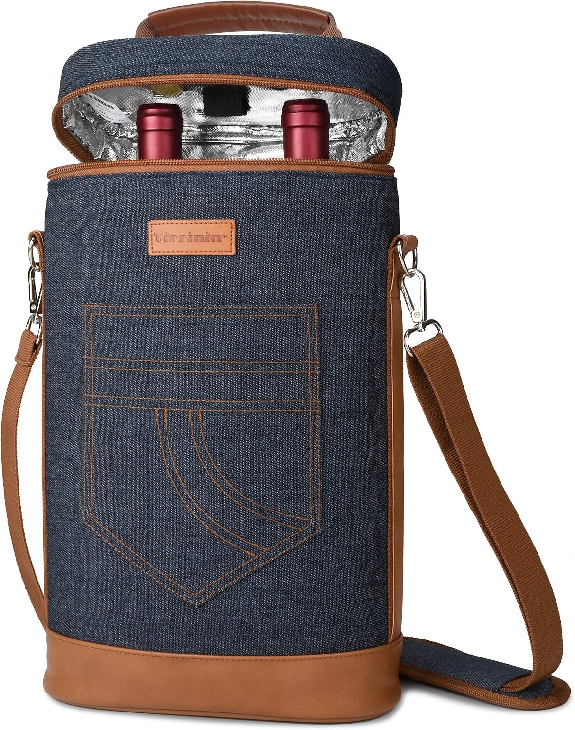 Bolsa térmica para vino con diseño acolchado | Enfriador a prueba de fugas para viajes y fiestas