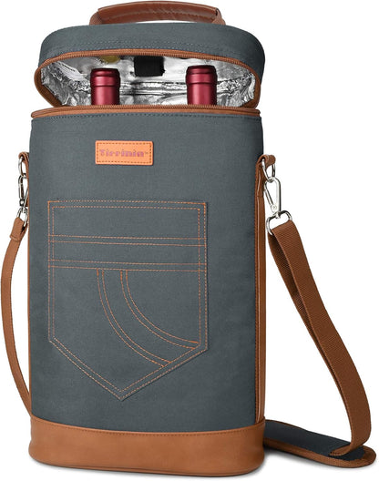 Bolsa térmica para vino con diseño acolchado | Enfriador a prueba de fugas para viajes y fiestas