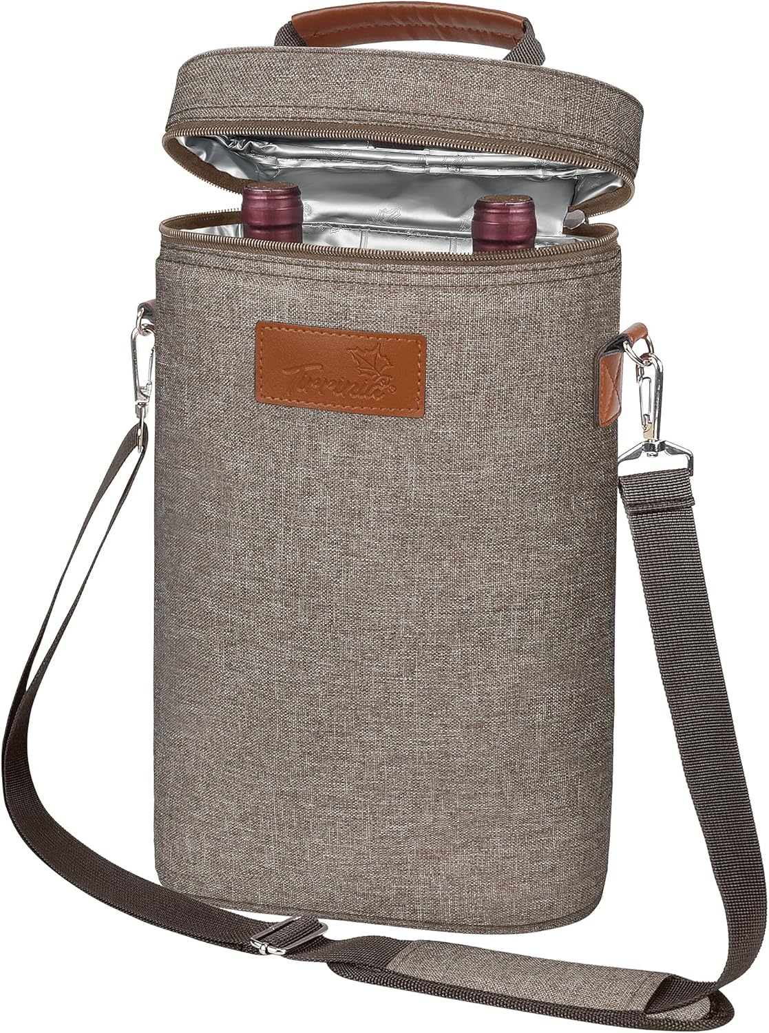 Bolsa térmica para vino con diseño acolchado | Enfriador a prueba de fugas para viajes y fiestas