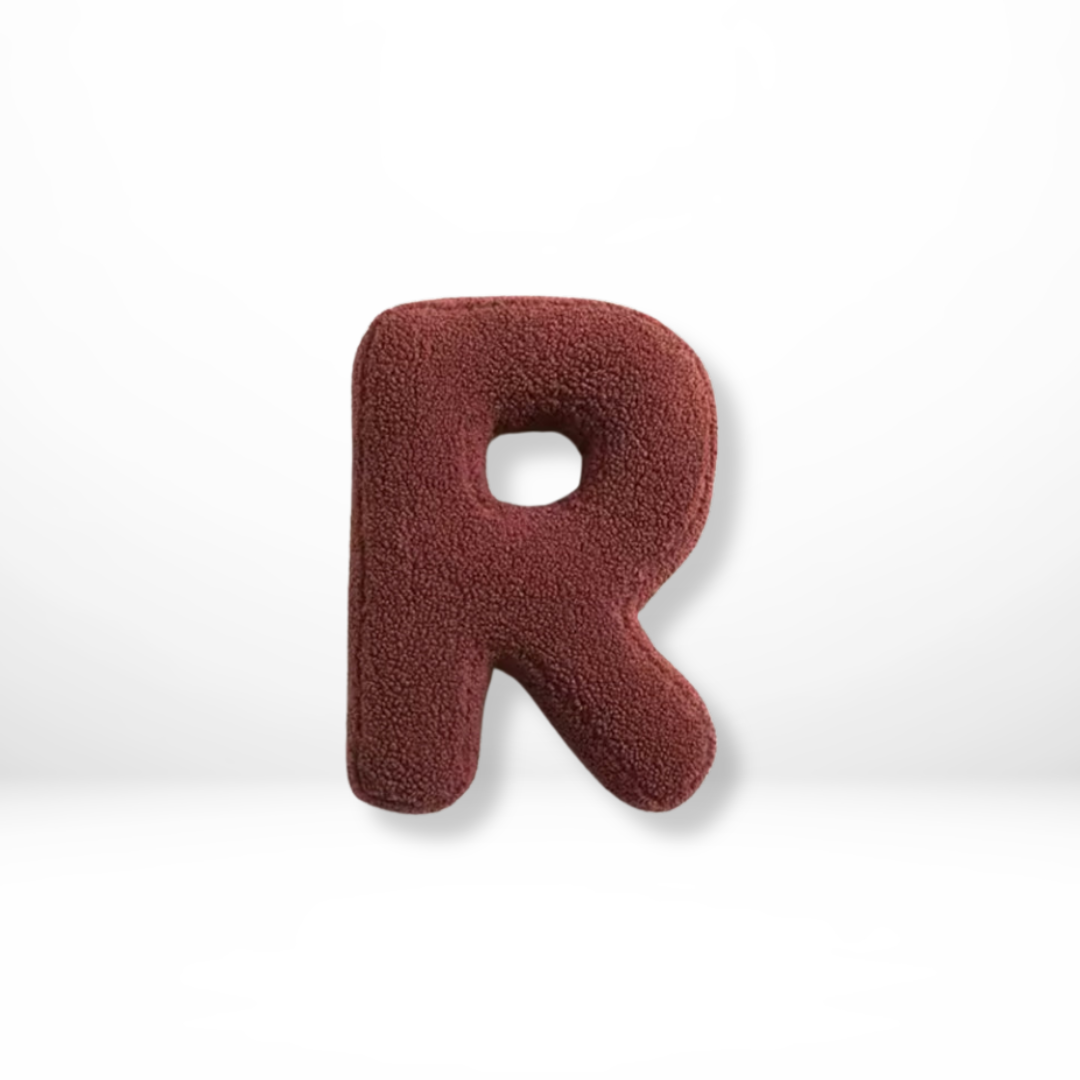 Letter-Shaped Velvet Throw Pillow — Personalized Initial Cushion for Couch, Bed & Nursery Décor