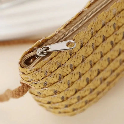 MINIBLOOM – Woven Straw Crossbody Mini Bag