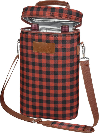 Bolsa térmica para vino con diseño acolchado | Enfriador a prueba de fugas para viajes y fiestas