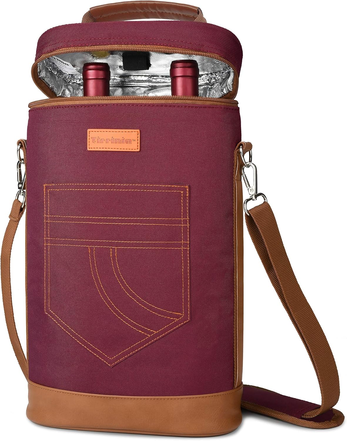 Bolsa térmica para vino con diseño acolchado | Enfriador a prueba de fugas para viajes y fiestas