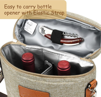 Bolsa térmica para vino con diseño acolchado | Enfriador a prueba de fugas para viajes y fiestas