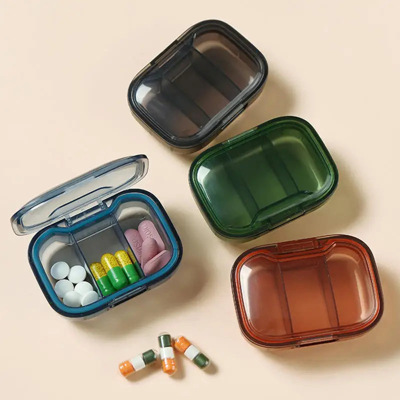 Pastillero Paxen - Estuche de viaje compacto, compartimentos múltiples