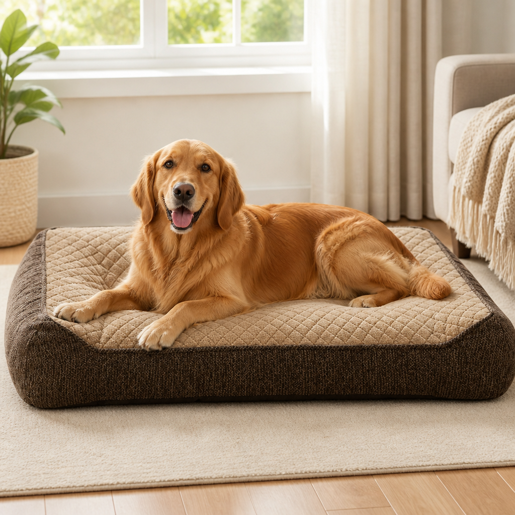 Ortekor Orthopedic Memory Foam Dog Bed (Machine-Washable Cover)