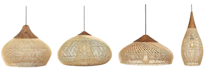 Encanto Natural | Lámpara Colgante de Ratán con Altura Ajustable | Iluminación Colgante Acogedora para Cocina con Ambiente Cálido