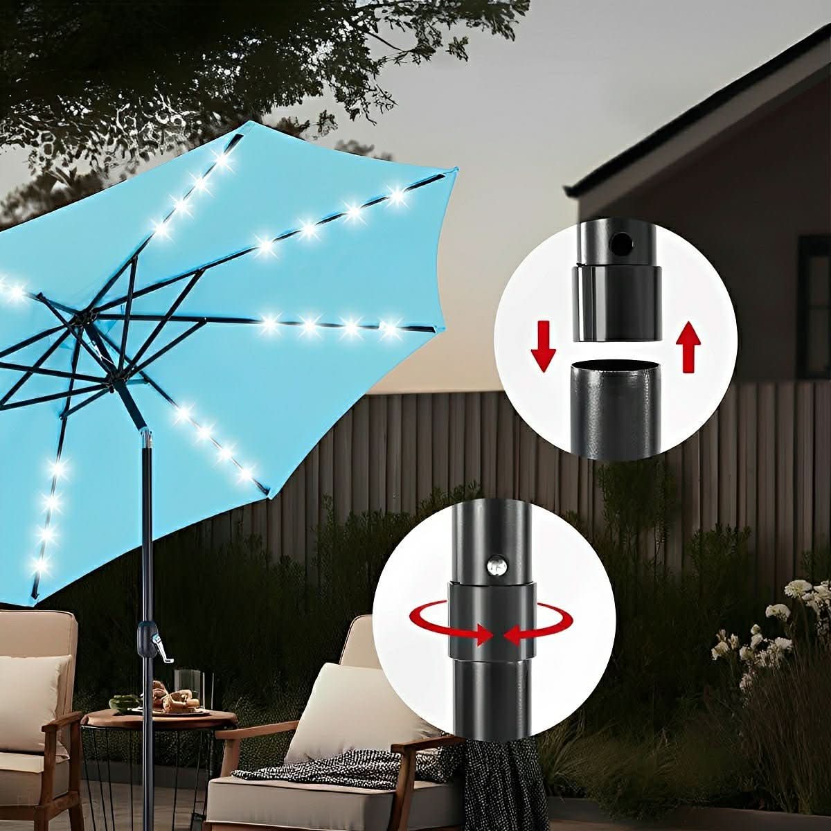 CANOPYGLOW – Luces solares para sombrilla para elegantes veladas al aire libre