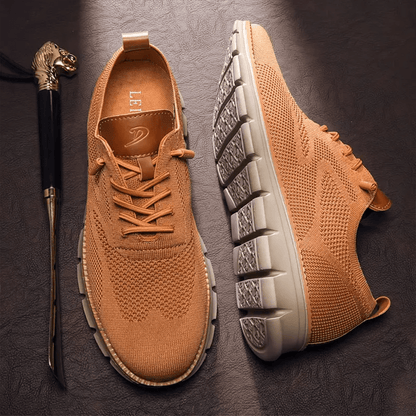 Men's Comfort Sneakers Lightweight Breathable Vegan Leather Everyday Shoes for Work Casual Office Walking