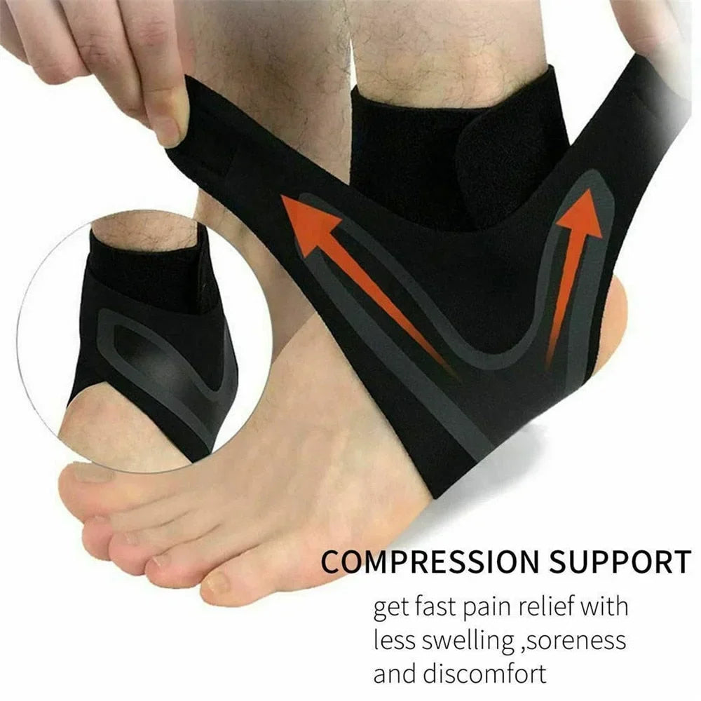 Tobillera de compresión ajustable con soporte envolvente para fascitis plantar, esguinces y tendinitis