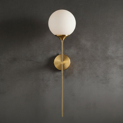 Glass Wall Light Fixture with Gold Metal Base – Ambient Lighting for Bedroom, Living Room & Hallway – 4 Shade Colors