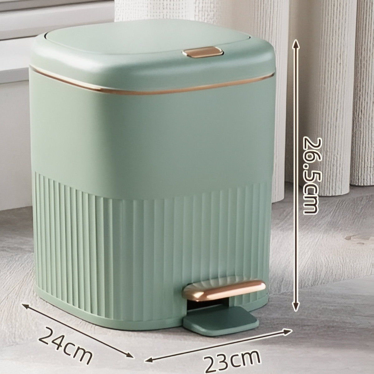 Step-Open Trash Can with Textured Exterior for Kitchen, Bathroom & Office Use