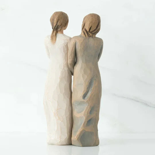 Resin Sister Figurine Statue - Handcrafted Bond of Friendship Decor for Home Shelf Display