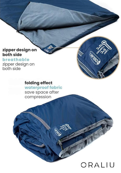 Ortekor Lightweight Sleeping Bag | Summer Camping Bag with Compact Design | Portable & Comfortable for Outdoor Adventures