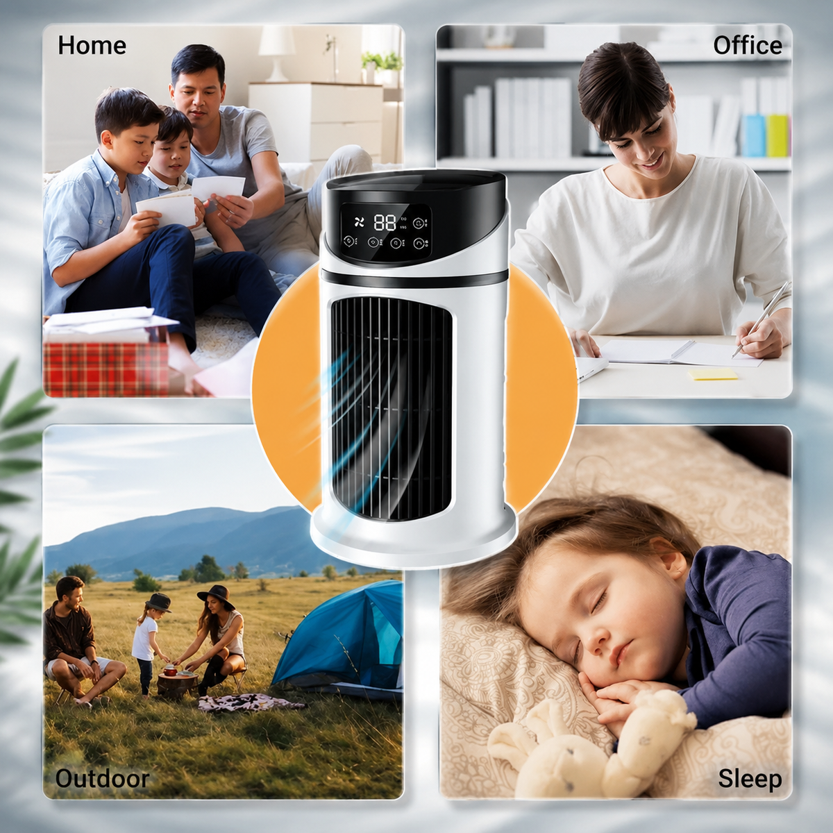 Compact Personal Cooler – Windowless Evaporative Air Cooler for Bedroom, Office & Small Spaces – Portable Desktop Cooling Unit for Home &