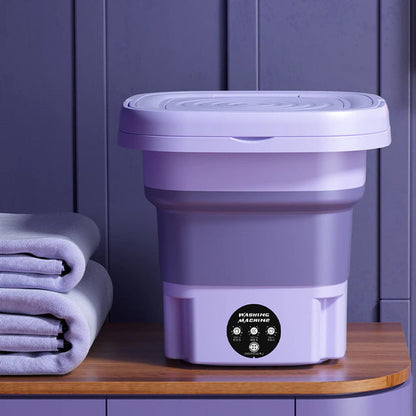 Compact Folding Washing Machine for Apartments, Dorms & Travel - Space-Saving Manual Laundry Washer with Water Filtration