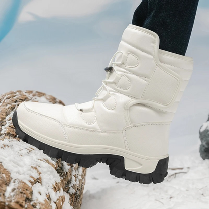Women's Insulated Waterproof Winter Boots with Hook-and-Loop Closure for Snow & Ice