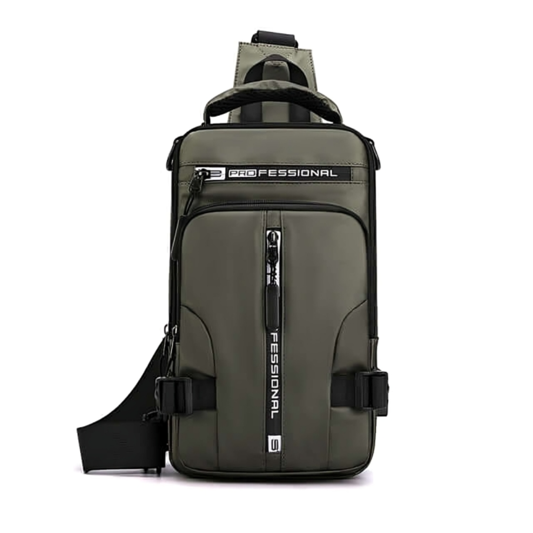 Bolso bandolera con cremalleras ocultas antirrobo y puerto de carga USB – Mochila de nailon resistente al agua para viajes, desplazamientos y uso diario