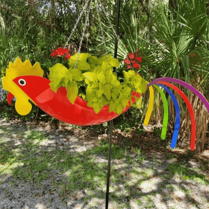 FeatherBloom – Colorful Hanging Planter – Decorative Garden Accent