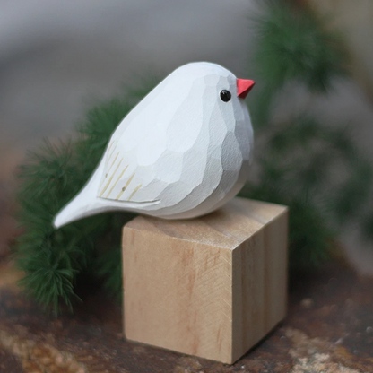 Hand-Carved Wooden Bird Figurine for Shelves, Mantels & Home Décor – Sustainable Balsa Wood Sculpture