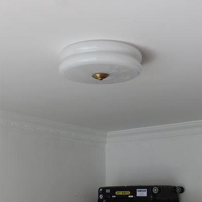 Lámpara LED de techo empotrada redonda con 3 temperaturas de color, de metal y vidrio, 5 pulgadas de altura, para dormitorio, comedor y cocina, con interruptor Kelvin ajustable