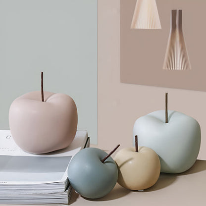 Artis Apple Ornament - Handcrafted Ceramic, Pastel Hues