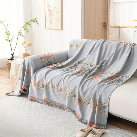 Bohara Sofa Cover - Durable Microfiber Blend, Non-Slip Boho Design