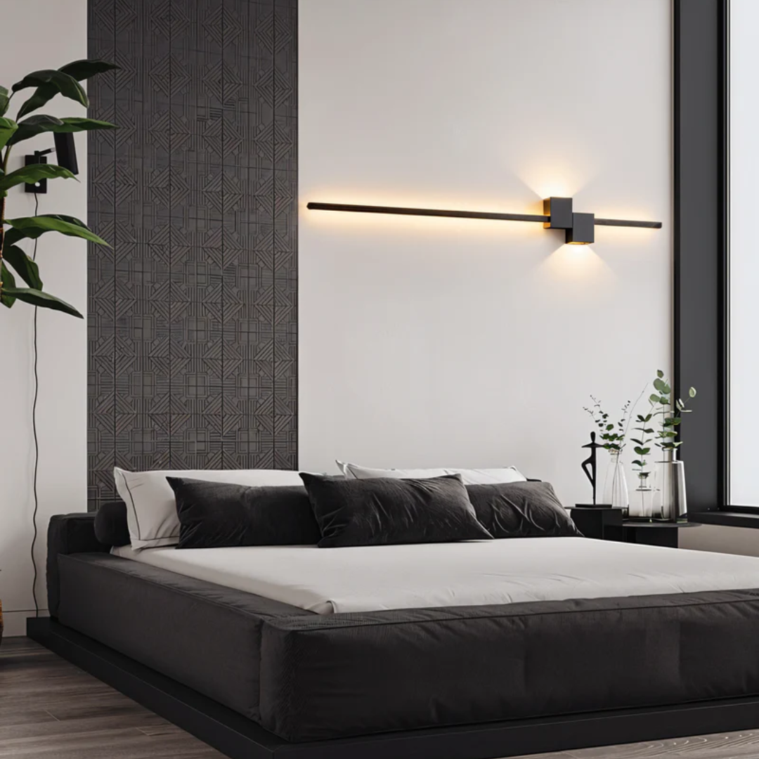 Modern LED Wall Sconce Linear Strip Light Fixture Warm White Aluminum 24 Inch for Living Room Bedroom Hallway Office Contemporary