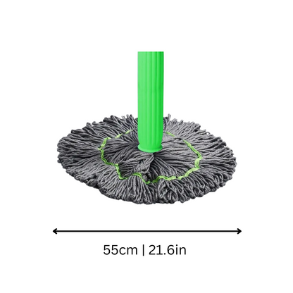Dual-Action Floor Mop with Self-Wringing Bucket System for Wet & Dry Cleaning – Quick-Dry Microfiber Pad for Tile Hardwood Vinyl – No-Bend