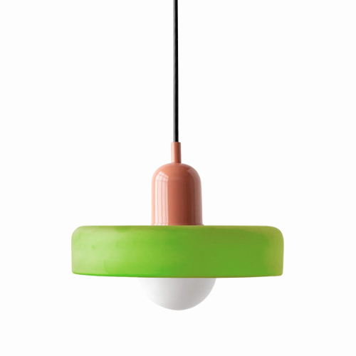 Glass Disc Pendant Light with Adjustable Cord – Modern Ceiling Fixture for Dining Room, Kitchen Island & Living Room