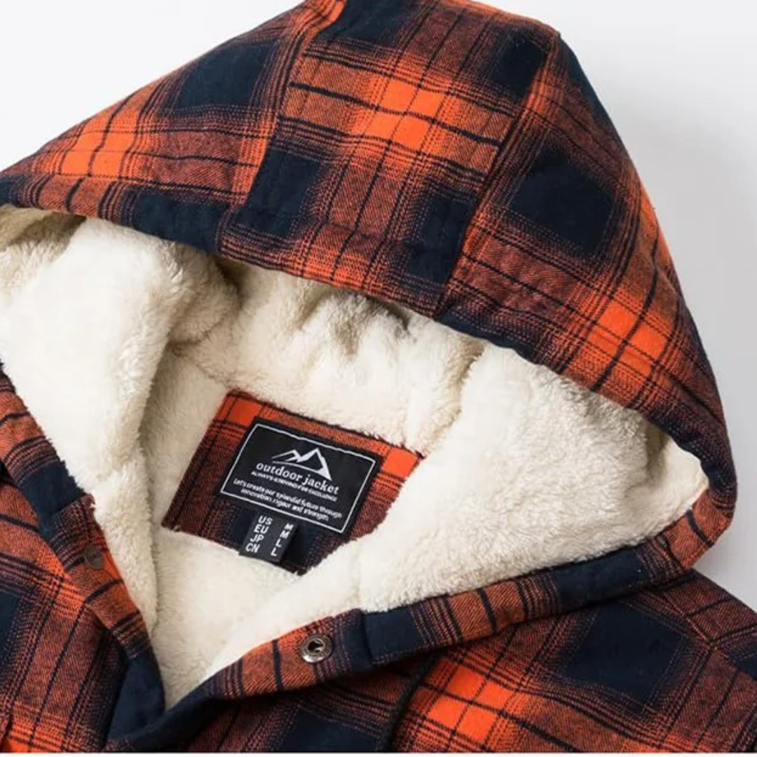 Hooded Flannel Shirt Jacket with Quilted Lining for Men – Thermal Button-Up Shacket for Fall & Winter