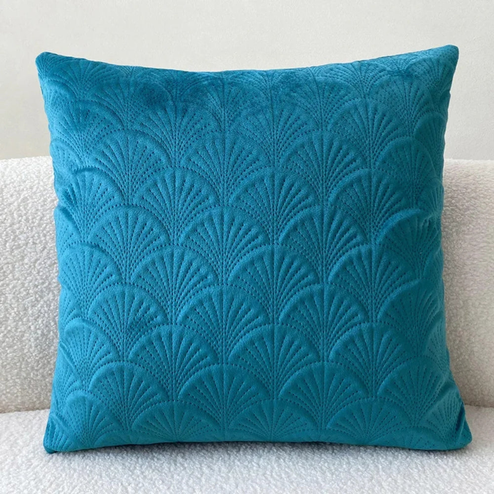 Funda de cojín Cove Velvet Shell: felpa suave, diseño costero