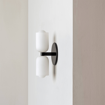 Dual-Beam Acrylic Wall Sconce with Warm Glow and Cream Diffuser for Living Room Hallway Bedroom Entryway