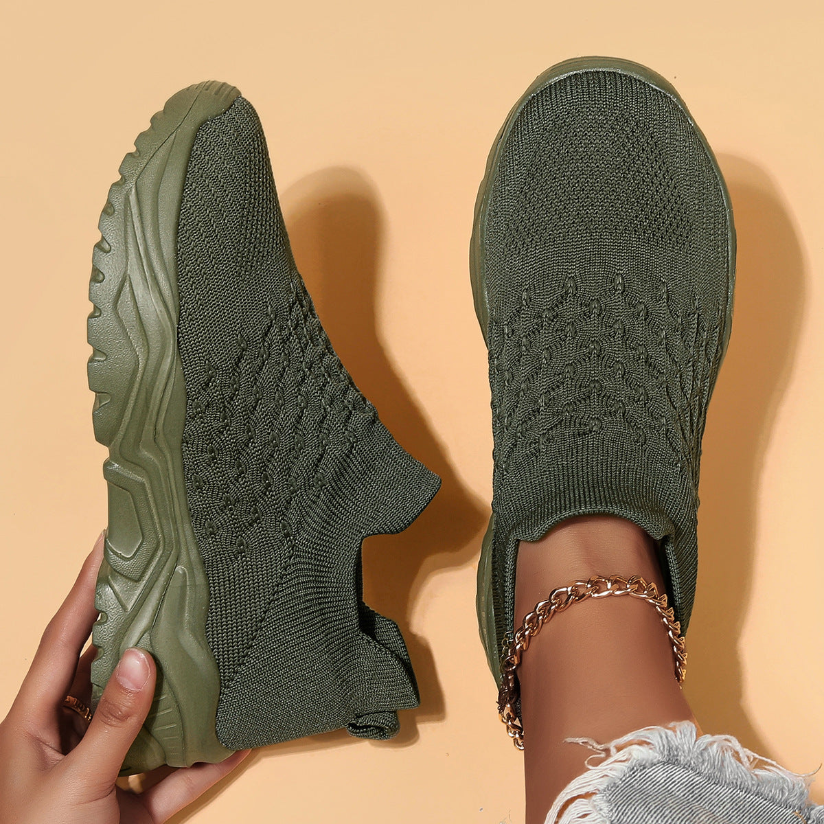 Lightweight Orthopedic Slip-On Sneakers Women's Cushioned Walking Shoes for Everyday Wear Breathable Canvas Footwear