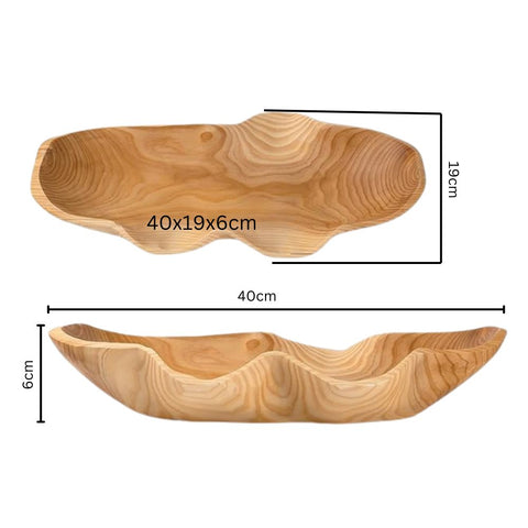 Bandeja para servir frutas Mira - Madera rústica, diseño natural