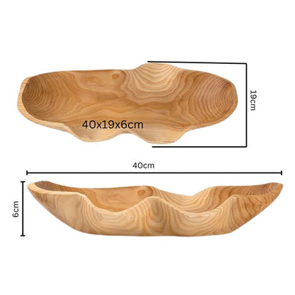 Bandeja para servir frutas Mira - Madera rústica, diseño natural