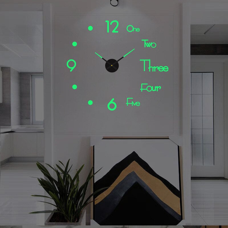Oversized Decorative Timepiece with Dimensional Numbers for Entryway Kitchen Bedroom 16-Inch Round Silent Quartz Movement Battery-Operated C