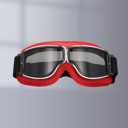 Retro Leather-Padded Motorcycle Goggles for Vintage Riding