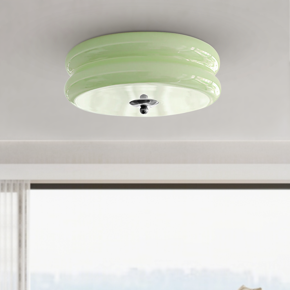 Lámpara LED de techo empotrada redonda con 3 temperaturas de color, de metal y vidrio, 5 pulgadas de altura, para dormitorio, comedor y cocina, con interruptor Kelvin ajustable