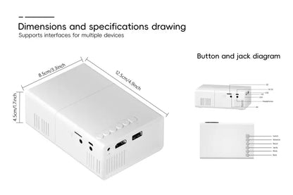 Compact HD Projector 720p with Fast Focus for Home Theater, Gaming & Presentations | Works with HDMI, USB, WiFi, Streaming Devices