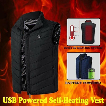 Electric Heated Vest with USB Warming Zones for Men & Women Winter Body Heat Therapy Jacket Soft Shell Thermal Waistcoat with Temperature