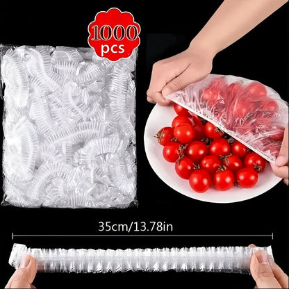 Stretchy Food Storage Covers for Plates & Bowls – 1000-Pack Disposable PE Lids for Kitchen, Fridge & Meal Prep