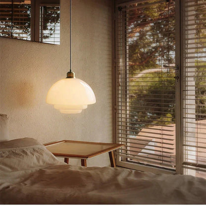 Lámpara de techo con globo de cristal esmerilado y casquillo E27 para isla de cocina, mesa de comedor, pasillo, entrada y dormitorio | Lámpara colgante blanca de mediados de siglo para sala de estar